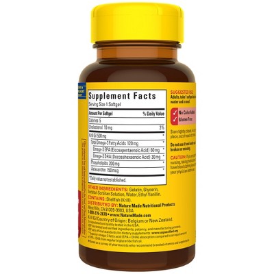 Nature Made Superior Absorption Krill Oil 500mg  Softgels, Omega 3 Heart Health Support - 30ct **Exp  May 2026**