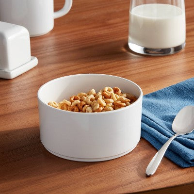 26oz Plastic Stella Cereal Bowl White - Threshold : BPA-Free, Recycled PET, Dishwasher & Microwave Safe
