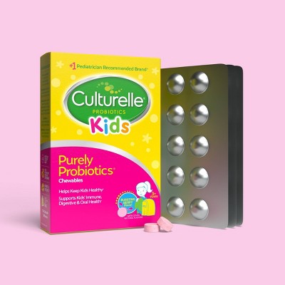Culturelle Kids Daily Probiotic Chewable Tablets for Immune Support, Digestive and Oral Health - Berry - 30ct *Exp 04/27*
