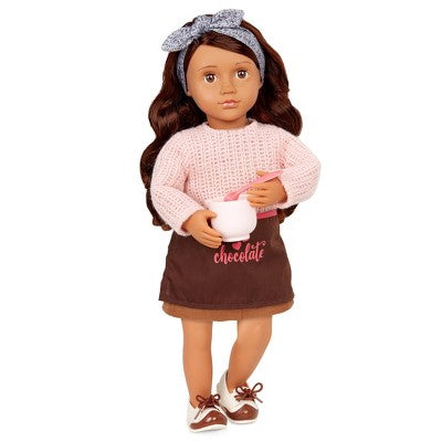 Our Generation Coco Posable 18 Baking Doll & Storybook *Damaged Box