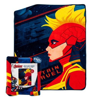 Captain Marvel Throw Blanket Bold Leader Silk Touch *Out of Package*