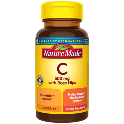 Nature Made Vitamin C 500 mg Caplets with Rose Hips - 130ct **Exp:07/2027**