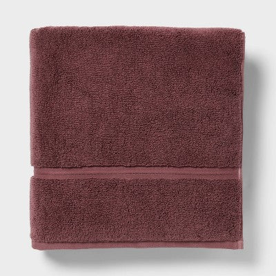 Spa Plush Bath Towel Dark Mauve - Threshold