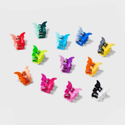 Girls' 12pk Mini Butterfly Claw Clips - art class : Kids Hair Accessories, Solid Pattern, Metal & Plastic