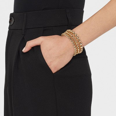 Brass Beaded Bracelet 3pc - A New Day Gold