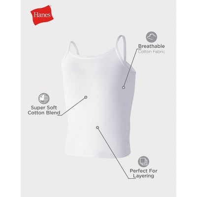 Hanes Girls' M 5pk Camisole - White/Gray/Pink