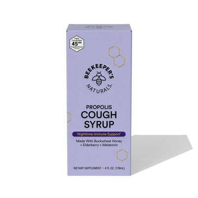 Beekeepers Naturals Nighttime Propolis Cough Syrup - 4 fl oz *Exp 2/26*