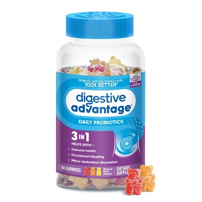Digestive Advantage Probiotic Gummies - Fruit Flavors - 80 ct *Exp 02/2026*