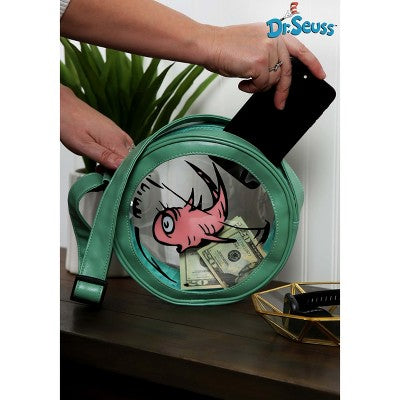 Cat in the Hat Costume Companion Pouch Purse, Pink/Clear/Green