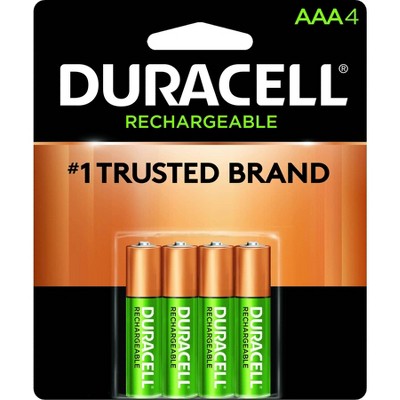 Duracell Rechargeable AAA Batteries - 4 Pack - Compatible with NiMH Battery Chargers **Packaging May Vary**
