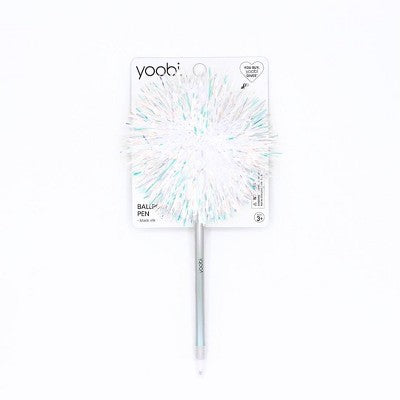 Yoobi Ballpoint Pen Pom Pom Holographic Tinsel Black Ink