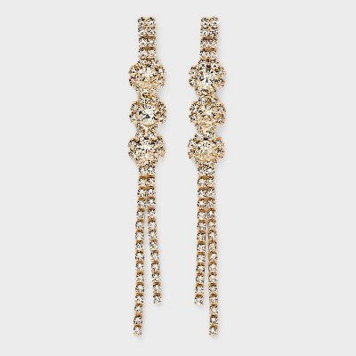 Stone Drop Linear Earrings - A New Day  Gold