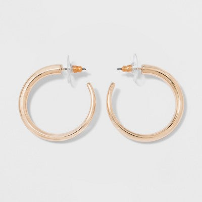 Post Small Hoop Earrings - A New Day  Gold: Stainless Steel, Nickel-Free, 1.25" Length