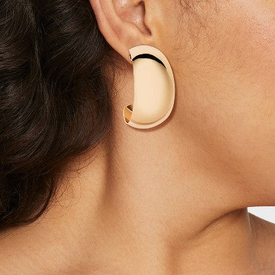 Thin Smooth Medium Hoop Earrings - A New Day  Gold