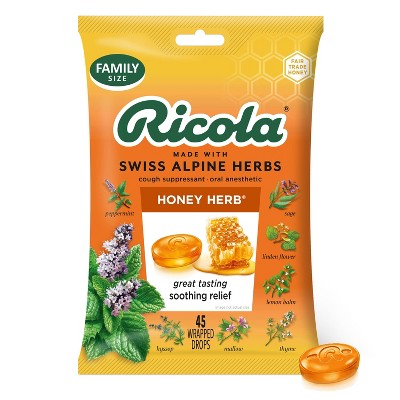 Ricola Cough Drops - Honey Herb - 45ct *Exp 3/10/28*