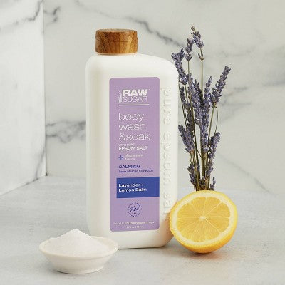 Raw Sugar Epsom Body Wash + Bath Soak - Lavender and Lemon Balm - 25 fl oz