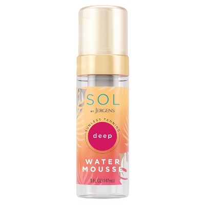 SOL by Jergens Deep Water Mousse, Self Tanner, Tanning Water Foam W/ Coconut, Dye-Free Formula 5 fl oz