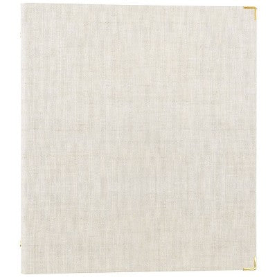 Sugar Paper Essentials 1 Inch Round Ring Binder Flax: Cute Linen Aesthetic Binder with Hard Cover & Internal Pocket