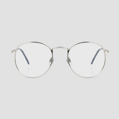 Men's Round Blue Light Filtering Glasses - Original Use  Silver