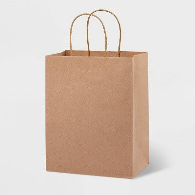 Small Striped Gift Bag White/Brown - Spritz