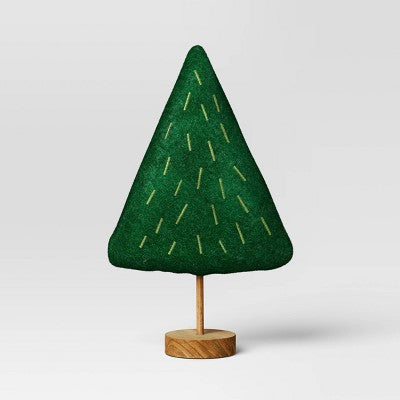10 Inch Fabric Christmas Tree Figurine - Wondershop  Dark Green