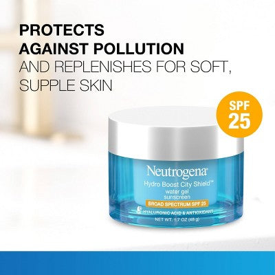 Neutrogena Hydro Boost City Shield Water Face Gel with SPF 25 - 1.7oz *Exp 2027/05*