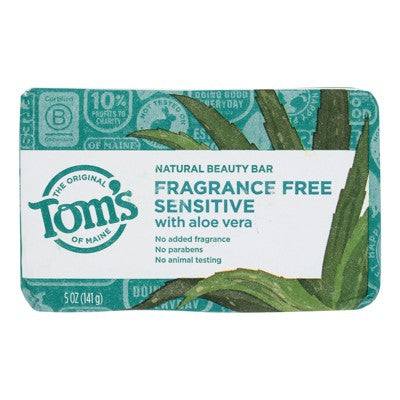 Tom's Of Maine Fragrance Free Sensitive Aloe Vera Soap Bar *Damaged Package*