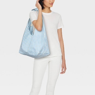 Knotted Slouchy Shoulder Tote Bag - Universal Thread Blue Gingham