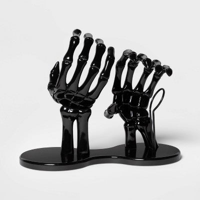 Black High Gloss Resin Halloween Wine Bottle Holder - Hyde & EEK! Boutique