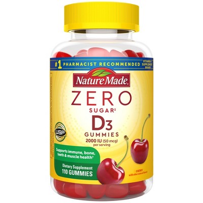 Nature Made Zero Sugar Vitamin D Sugar Free Gummies - 110ct **Exp Oct 2025**