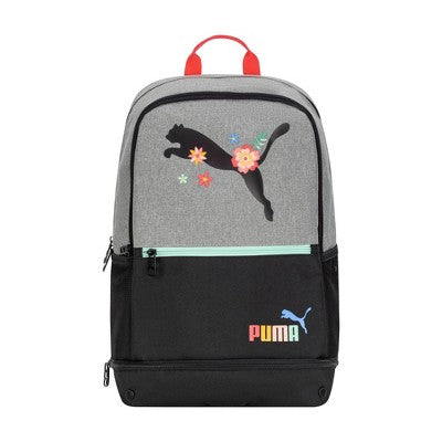 PUMA Kids' Eclipse 18.5 Inch Backpack - Gray/Black/Floral