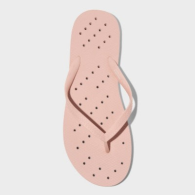 Women's Size L Shower Flip Flops Pink - Room Essential