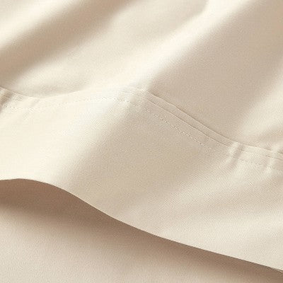 Full Solid Performance 400 Thread Count Sheet Set True Khaki - Threshold: Cotton Sateen, Includes 2 Pillowcases 1 Fitted Sheet 1 Flat Sheet
