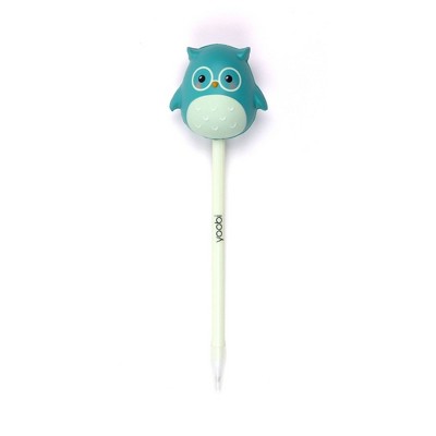 Yoobi Novelty Ballpoint Pen Squishy Topper Teal Owl