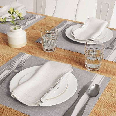 Cotton Striped Placemat Gray - Threshold 19x14