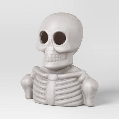 Lit Plastic Skeleton Bust Figurine