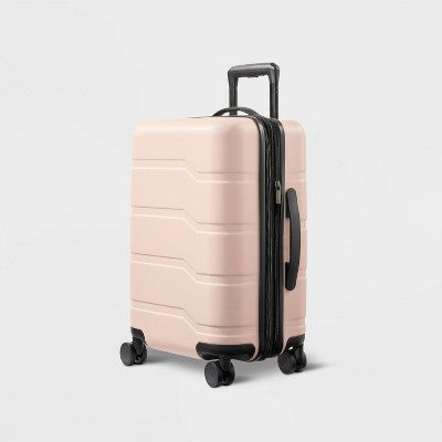 Hardside Carry On Suitcase Pink - Open Story : 8-Wheel Polycarbonate Luggage