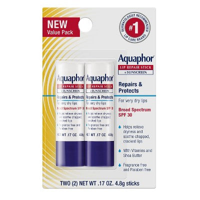 Aquaphor Lip Balm Stick - SPF30 - 2pk/.34oz