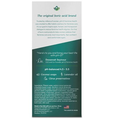 pH-D Feminine Health Boric Acid Sensitive Foam Wash - 6 fl oz *No Box*