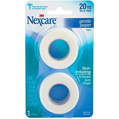 3M 781-2PK Nexcare Gentle Paper First Aid Tape 1 in. x 10 yd. 2 Rolls (One Package of 2 Rolls) *Damaged Packaging*