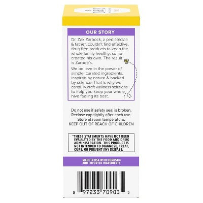 Zarbee's Baby Cough Syrup + Immune with Organic Agave & Zinc - Natural Grape Flavor - 2 fl oz *Exp 12/2026* *Damaged Box*