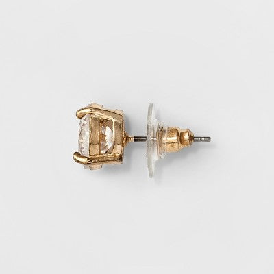 Women's Round Crystal Stud Earring - A New Day  Gold