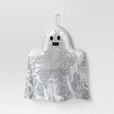Hanging Sequin Ghost Decorative Sculpture - Hyde and EEK! Boutique  Silver