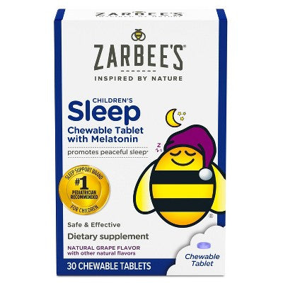 Zarbee's Kids Sleep with Melatonin Chewables - Natural Grape - 30ct *Exp 04/2027*