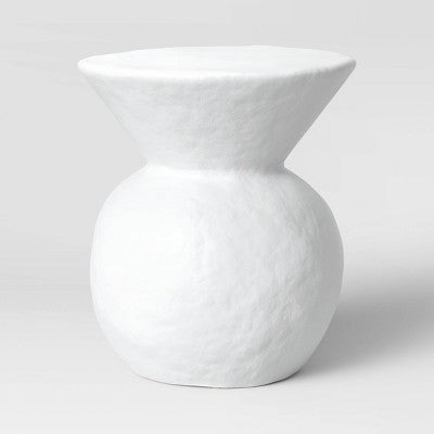 Severna Ceramic Accent Table White - Threshold : Modern Bell-Shaped, No Assembly Required