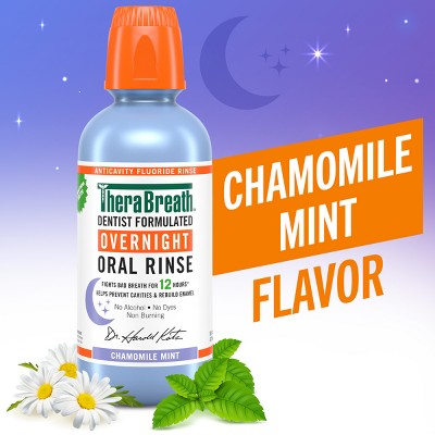TheraBreath Overnight Mouthwash - Chamomile Mint - 16 fl oz **Exp 11/26**