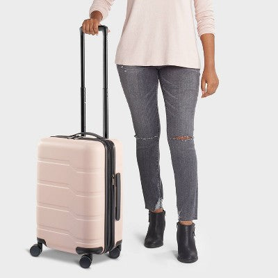 Hardside Carry On Suitcase Pink - Open Story : 8-Wheel Polycarbonate Luggage