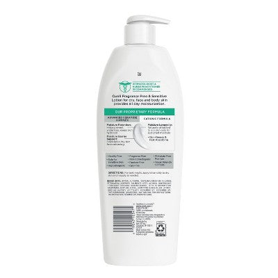 Curel Fragrance Free Body Lotion, Hand Moisturizer For Sensitive Skin, Advanced Ceramide Complex Unscented - 20 fl oz *Damaged Bottle*