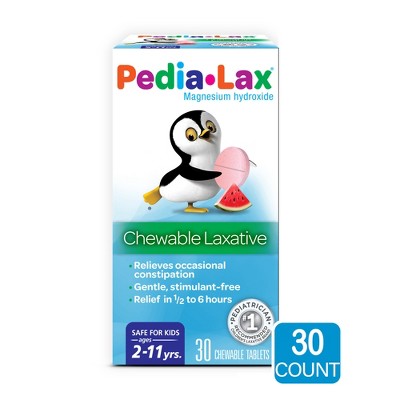 Pedia-Lax Laxative Chewable Tablets for Kids - Ages 2-11 - Watermelon - 30ct *Exp 08/26*