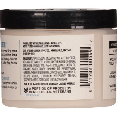 Duke Cannon Supply Co. Flexible Fiber Hair Pomade for Men - Strong Hold No Shine - 4.6oz